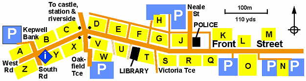 map of Prudhoe town centre by Pete Barrett